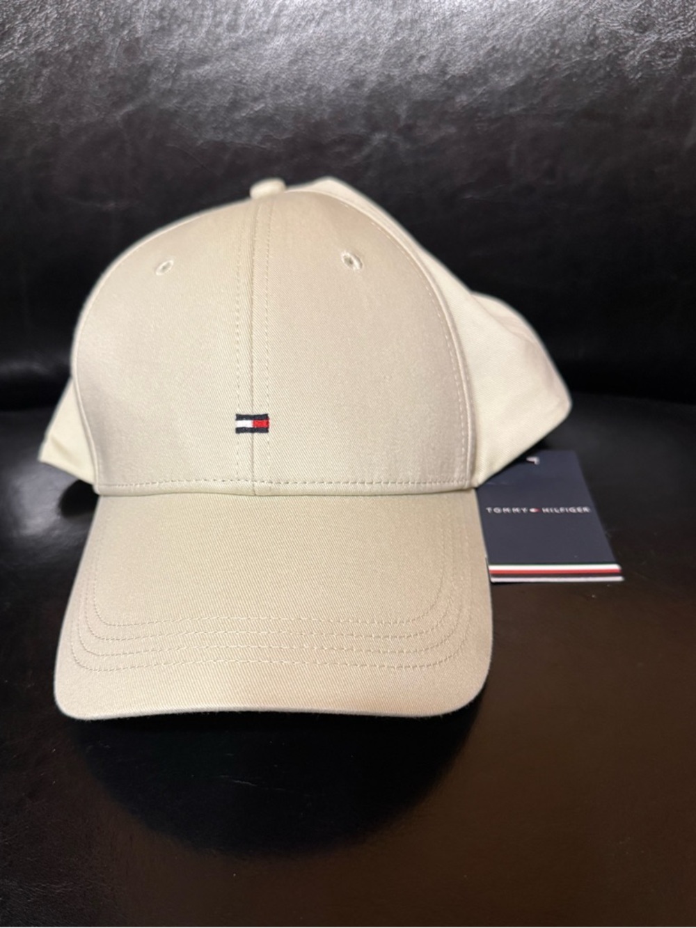 Tommy Hilfiger Neutral Beige Cap with Flag Accent